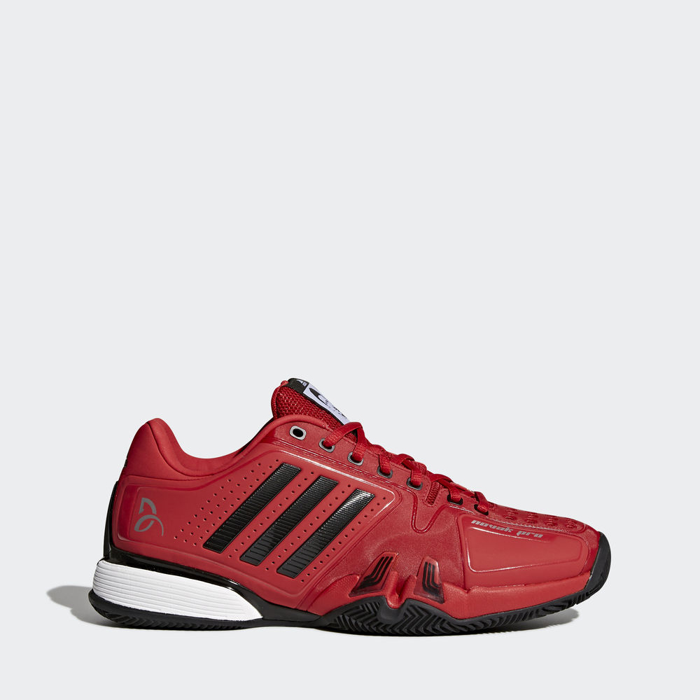 Adidas Novak Pro Clay - παπούτσια τένις ανδρικα - Κοκκινα/Μαυρα/Ασπρα,Μέγεθος: EU 36 – 54 2/3 (140RB